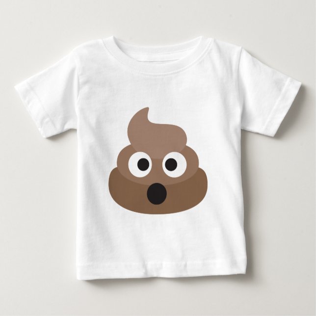Camiseta Para Bebê Tombadilho chocado divertido de Emoji (Frente)