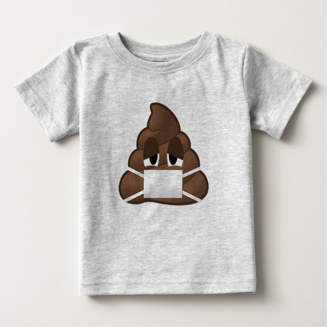 Camiseta Para Bebê Tombadilho doente Emoji da máscara (Frente)