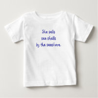 Tongue Twister T's-Ela vende conchas marinhas Baby