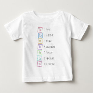 Camiseta Para Bebê Tons da escala Solfeggio Musical Baby Blocks