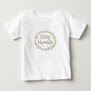 Camiseta Para Bebê Tons terrosos humildes em texto branco