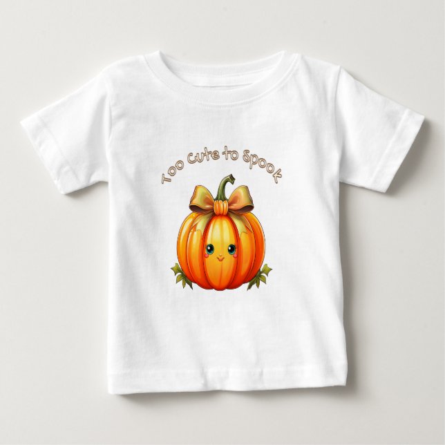 Camiseta Para Bebê Too Cute to Spook – Kids’ Halloween T-Shirt (Frente)