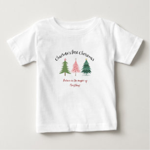 Camiseta Para Bebê Topo do bebê - Primeiro Natal - 0-24 meses