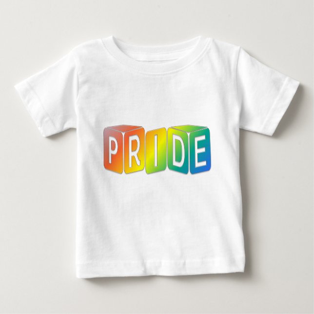 Camiseta Para Bebê Toque cubos do Rainbow design Pride (Frente)