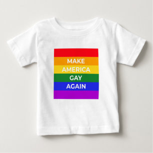 Camiseta Para Bebê Tornar a América Gay novamente