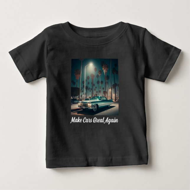Camiseta Para Bebê Tornar Excelente de Carros Novamente (Frente)