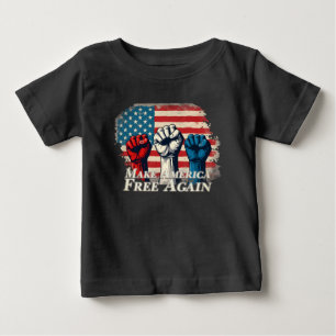 Camiseta Para Bebê Torne a América livre novamente Trabalho de arte