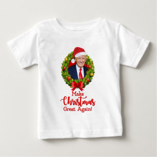 Camiseta Para Bebê Torne o Natal Grande Novamente Trump MAGA presente