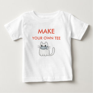 Camiseta Para Bebê Torne Seu Próprio Nome Personalizado De Gato Engr