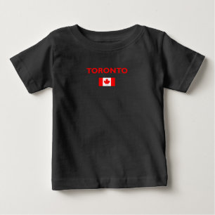 Camiseta Para Bebê Toronto Canada Flag Dark Color (Cor de escuridão d