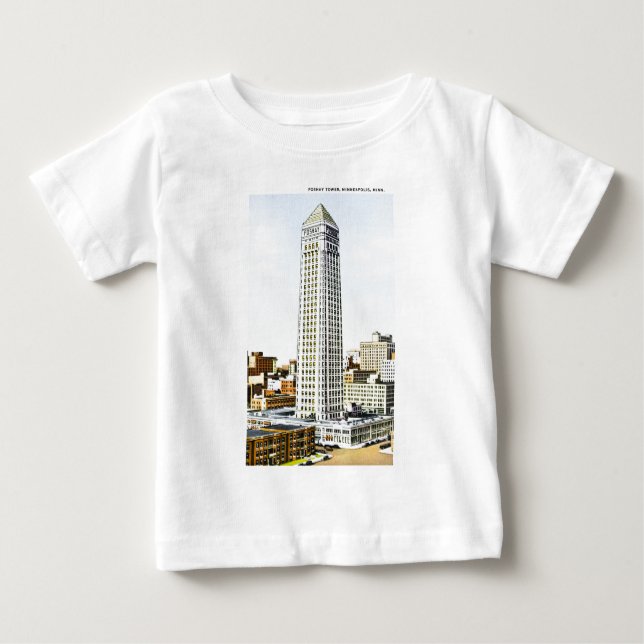 Camiseta Para Bebê Torre de Foshay, Minneapolis, Minnesota (Frente)