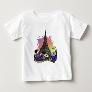 Camiseta Para Bebê Torre Eiffel