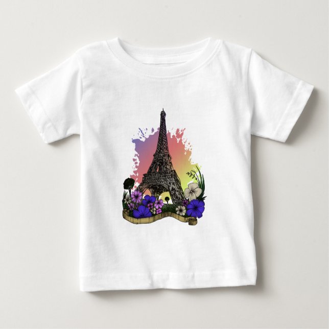 Camiseta Para Bebê Torre Eiffel (Frente)