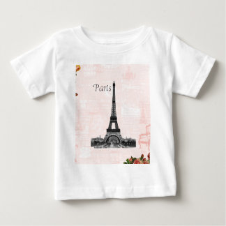 Camiseta Para Bebê Torre Eiffel Vintage