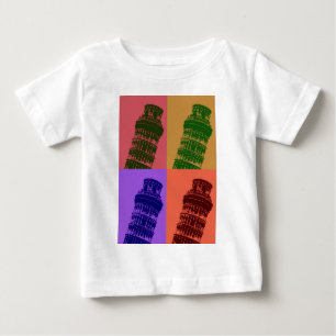 Camiseta Para Bebê Torre inclinada de Pisa Pop Art