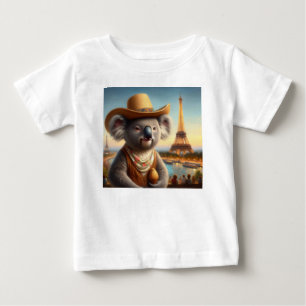Camiseta Para Bebê Torre Koala Eiffel
