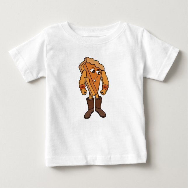 Camiseta Para Bebê Torta Forte Usando Botas (Frente)