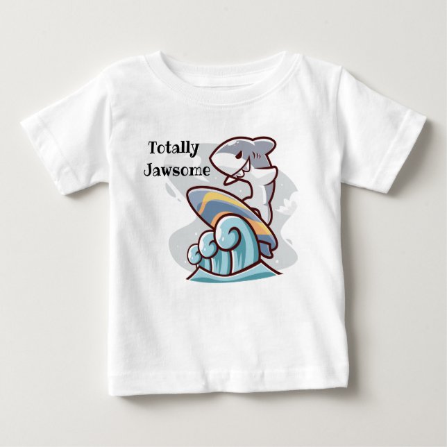 Camiseta Para Bebê Totalmente Jawsome (Frente)