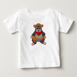 Camiseta Para Bebê Toupeira como Cowboy