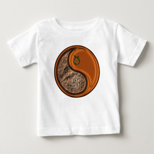 Camiseta Para Bebê Touro & Coelho de Madeira (Frente)
