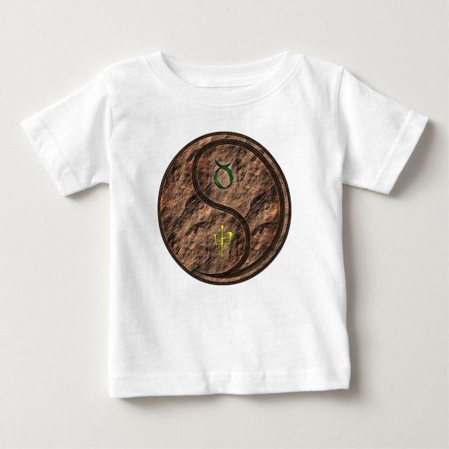 Camiseta Para Bebê Touro & Macaco de Terra (Frente)
