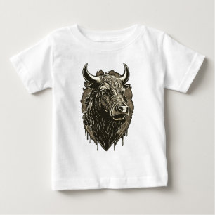 Camiseta Para Bebê Touro Retrato