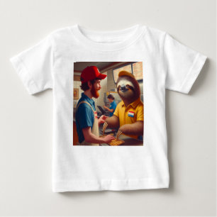 Camiseta Para Bebê Trabalhador de Comida Rápida Lenta