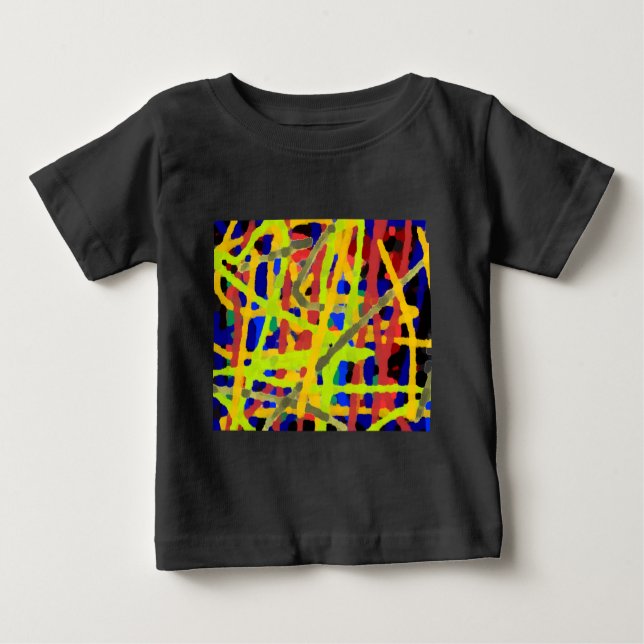 Camiseta Para Bebê Trabalho de arte de Abstrato colorida (Frente)