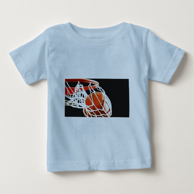 Camiseta Para Bebê Trabalho de arte de basquetebol (Frente)