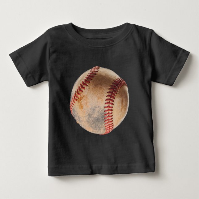 Camiseta Para Bebê Trabalho de arte de beisebol (Frente)