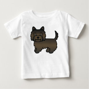 Camiseta Para Bebê Trabalho de arte de Caricatura do Cairn Terrier Do