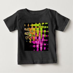 Camiseta Para Bebê Trabalho de arte de Cores Únicas: Roxo, Preto e Li