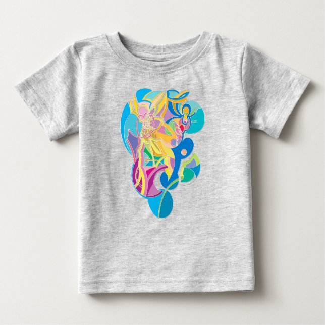 Camiseta Para Bebê Trabalho de arte Whimsical (Frente)