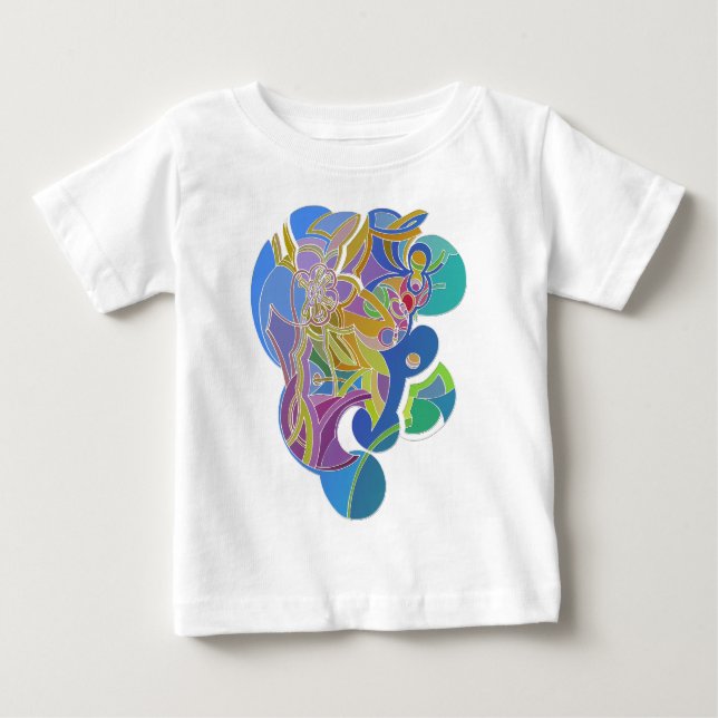 Camiseta Para Bebê Trabalho de arte Whimsical (Frente)