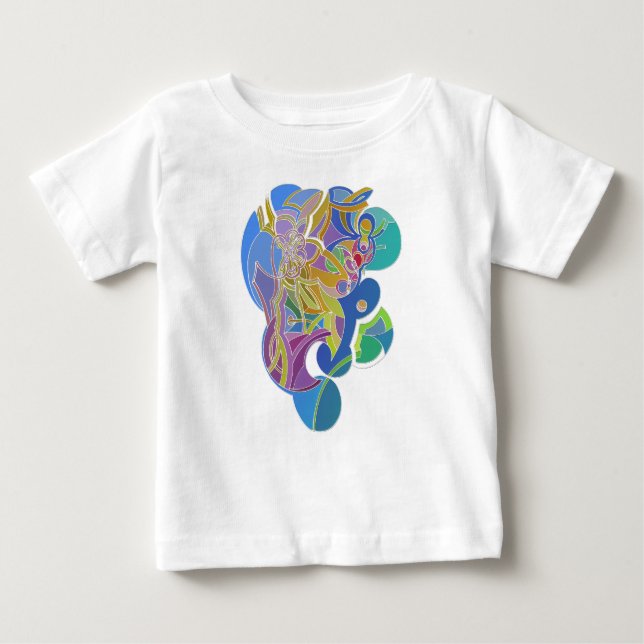 Camiseta Para Bebê Trabalho de arte Whimsical (Frente)