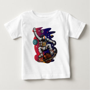 Camiseta Para Bebê Traçado espacial
