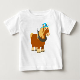 Camiseta Para Bebê Traço de Cartoon Bonito Breton Horse Baby T Shirt