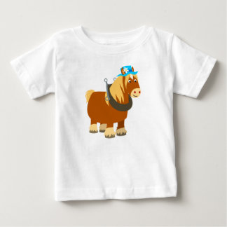 Camiseta Para Bebê Traço de Cartoon Bonito Breton Horse Baby T Shirt