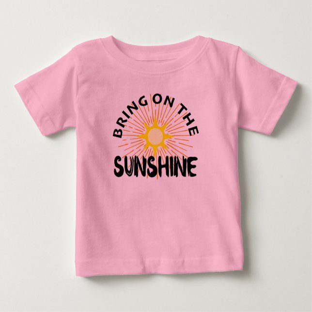 Camiseta Para Bebê Traga O Design Sunshine - Baby Fine Jersey T- (Frente)