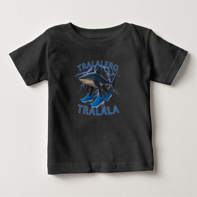 Camiseta Para Bebê Tralalalero Tralala Bootleg Brainrot Memória Itali (Frente)
