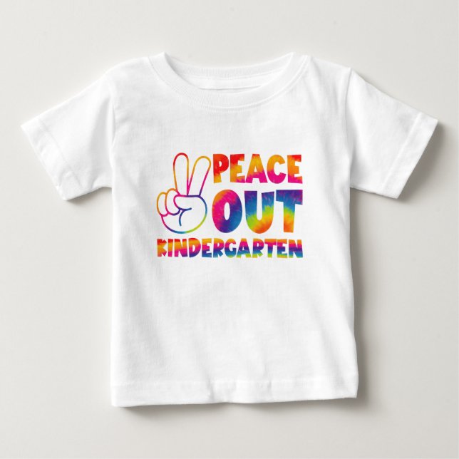 Camiseta Para Bebê Tranquilize O Jardim De Infância Tie Dye No Dia Pa (Frente)