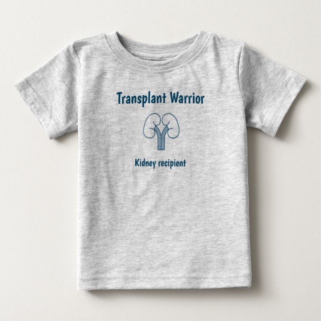 Camiseta Para Bebê Transplantar Guerreiro, receptor de rim (Frente)
