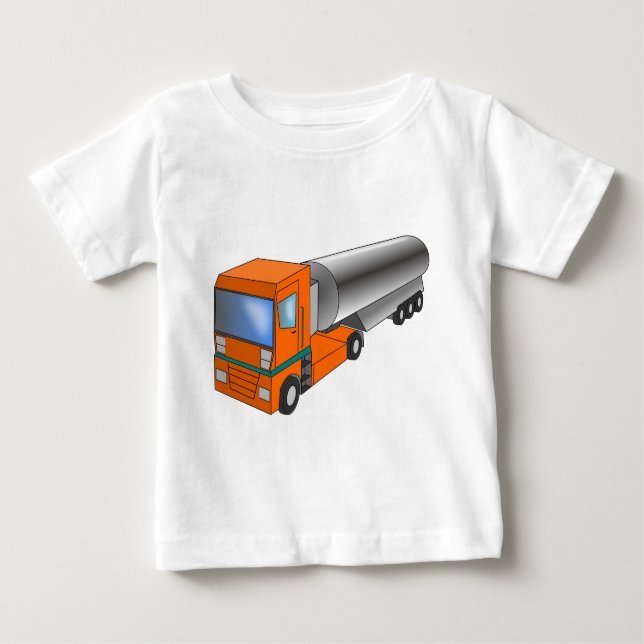 Camiseta Para Bebê Transportador de Caminhões de Gás para Crianças (Frente)