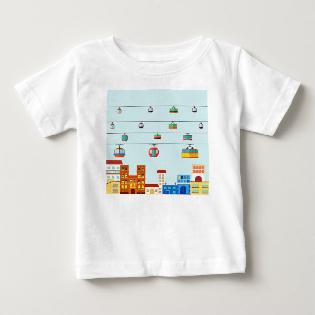 Camiseta Para Bebê transporte público centro (Frente)