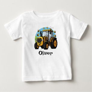 Camiseta Para Bebê Trator Abelha Bumblebee Fofo