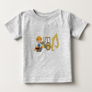 Camiseta Para Bebê Trator de Backhoe
