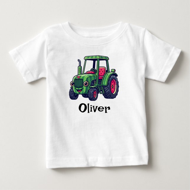 Camiseta Para Bebê Trator de Melancia Fofo (Frente)
