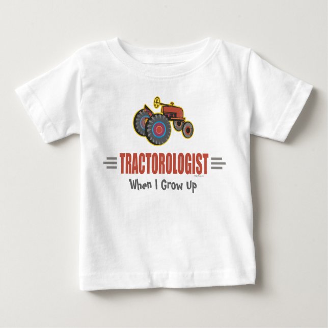 Camiseta Para Bebê Trator engraçado (Frente)