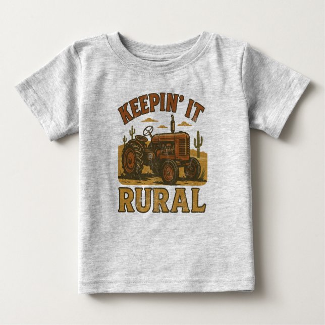 Camiseta Para Bebê Trator rural (Frente)
