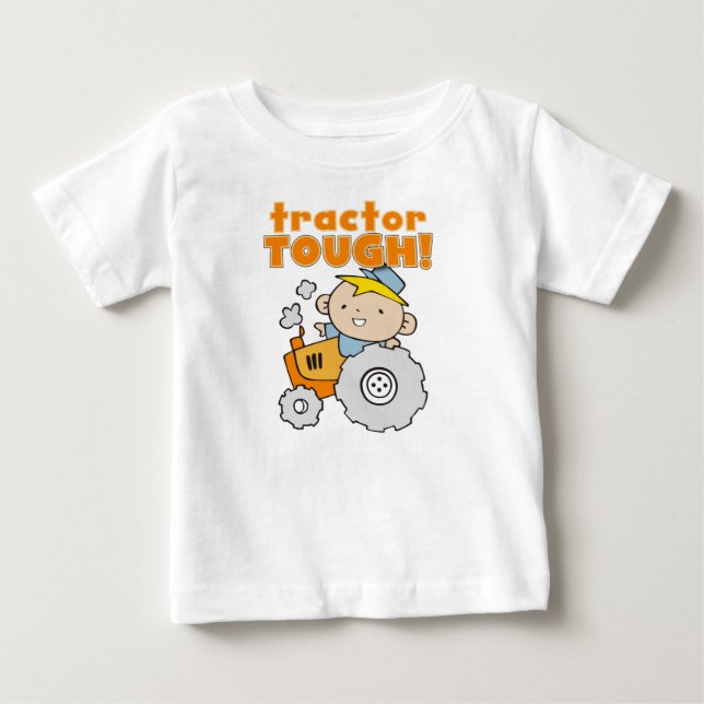 Camiseta Para Bebê Trator Tough (Frente)